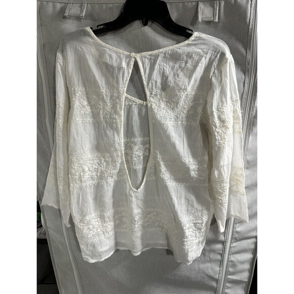 NWT Artisan de Luxe Vintage‎ White Embroided Boho Blouse Cotton Lace S - Picture 7 of 7
